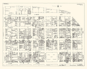Vintage Map of Chicago, IL Business Section 1929