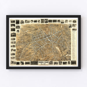 Vintage Map of Morristown, New Jersey 1899