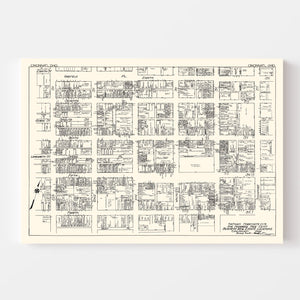 Vintage Map of Cincinnati, OH Business Section 1929