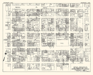 Vintage Map of Cincinnati, OH Business Section 1929
