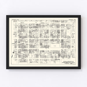 Vintage Map of Cincinnati, OH Business Section 1929