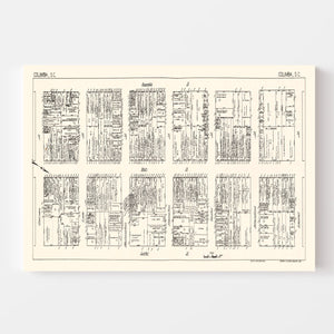 Vintage Map of Columbia, SC Business Section 1929