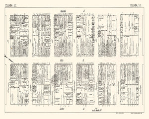 Vintage Map of Columbia, SC Business Section 1929