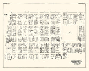 Vintage Map of Columbus, OH Business Section 1929