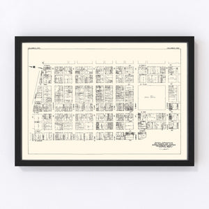 Vintage Map of Columbus, OH Business Section 1929