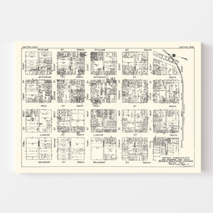 Vintage Map of Dayton, OH Business Section 1929