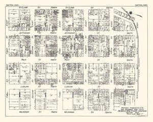 Vintage Map of Dayton, OH Business Section 1929