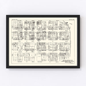 Vintage Map of Dayton, OH Business Section 1929