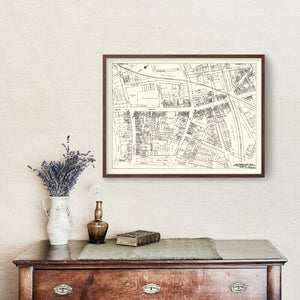 Vintage Map of Elizabeth, NJ Business Section 1929
