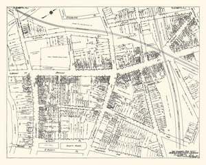Vintage Map of Elizabeth, NJ Business Section 1929