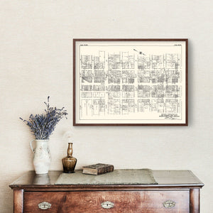 Vintage Map of Erie, PA Business Section 1929