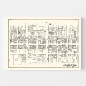 Vintage Map of Erie, PA Business Section 1929