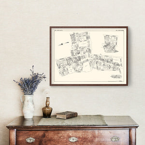 Vintage Map of Fall River, MA Business Section 1929