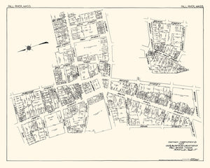 Vintage Map of Fall River, MA Business Section 1929