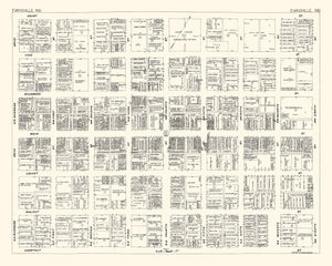 Vintage Map of Evansville, IN Business Section 1929