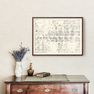 Vintage Map of Flint, MI Business Section 1929