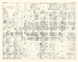 Vintage Map of Flint, MI Business Section 1929