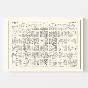 Vintage Map of Fort Wayne, IN Business Section 1929
