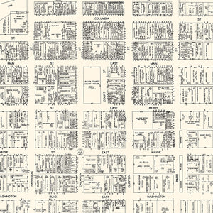 Vintage Map of Fort Wayne, IN Business Section 1929