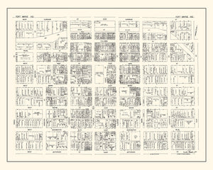 Vintage Map of Fort Wayne, IN Business Section 1929