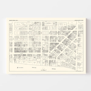 Vintage Map of Grand Rapids, MI Business Section 1929