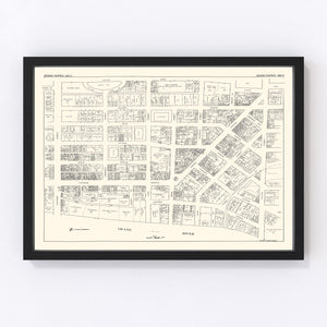 Vintage Map of Grand Rapids, MI Business Section 1929