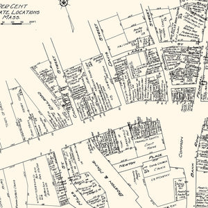 Vintage Map of Greenfield, MA Business Section 1929