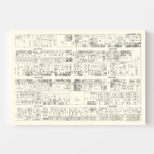 Vintage Map of Hollywood, CA Business Section 1929