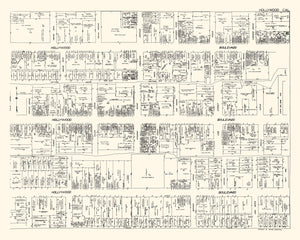 Vintage Map of Hollywood, CA Business Section 1929