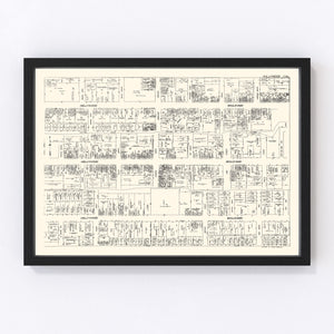 Vintage Map of Hollywood, CA Business Section 1929
