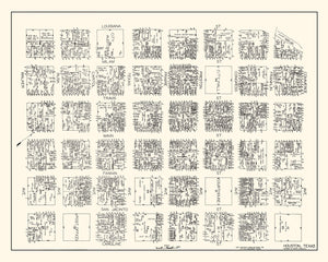 Vintage Map of Houston, TX Business Section 1929