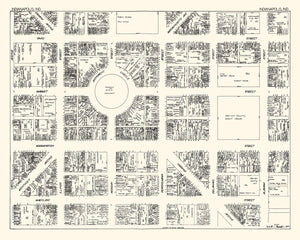 Vintage Map of Indianapolis, IN Business Section 1929