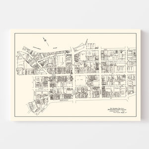 Vintage Map of Johnstown, PA Business Section 1929