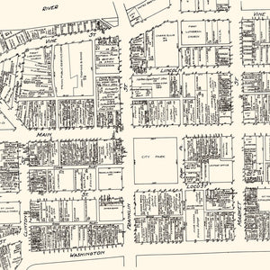 Vintage Map of Johnstown, PA Business Section 1929
