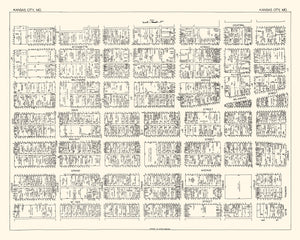 Vintage Map of Kansas City, MO Business Section 1929