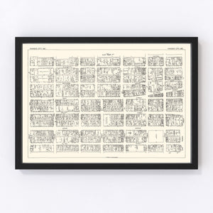 Vintage Map of Kansas City, MO Business Section 1929