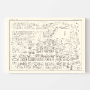 Vintage Map of Knoxville, TN Business Section 1929