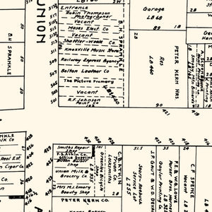 Vintage Map of Knoxville, TN Business Section 1929