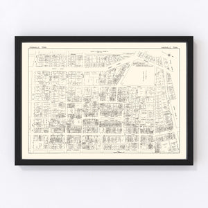 Vintage Map of Knoxville, TN Business Section 1929