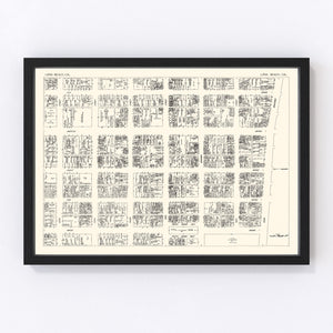 Vintage Map of Long Beach, CA Business Section 1929
