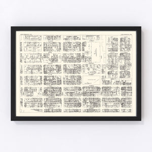Vintage Map of Los Angeles, CA Business Section 1929