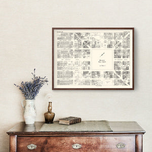 Vintage Map of Madison, WI Business Section 1929
