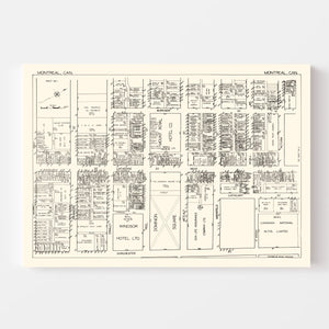 Vintage Map of Montreal, Canada 1929