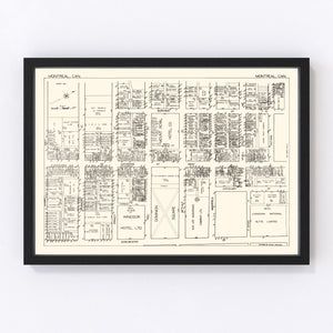 Vintage Map of Montreal, Canada 1929