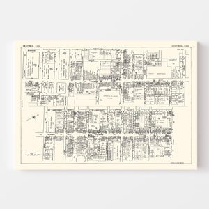 Vintage Map of Montreal, Canada 1929
