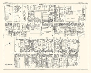 Vintage Map of Montreal, Canada 1929