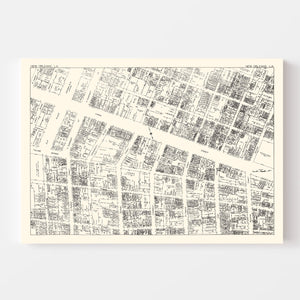 Vintage Map of New Orleans, LA Business Section 1929