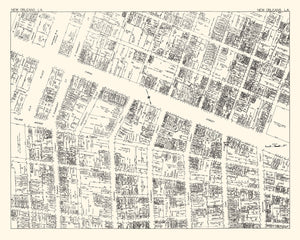 Vintage Map of New Orleans, LA Business Section 1929