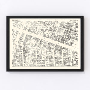 Vintage Map of New Orleans, LA Business Section 1929