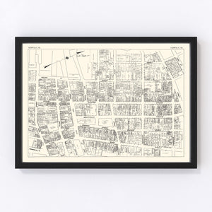 Vintage Map of Norfolk, VA Business Section 1929